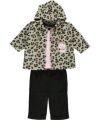 BON BEBE Baby-girls Newborn Kitty 3 Piece Hooded Fleece Jacket Set