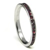 316L Stainless Steel Garnet Red Cubic Zirconia CZ Eternity Wedding 3MM Band Ring Comes with FREE Gift Box