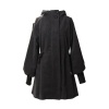 Createforlife Women's Fleece Thicken Drawstring Hoodie Long Jacket Duffle Coat