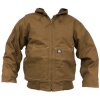 Key Polar King Mens Premium Insulated Hooded Fleece Lined Duck Jacket - Saddle Brown