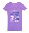 Tommy Hilfiger Women Graphic ALL American Eastern Division Surf Club Logo Tee (S, Light purple)