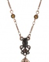 1928 Jewelry Smoked Topaz Briolette Copper Drop Pendant Necklace