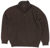 Club Room Men's Quarter Zip Cashmere Mockneck Sweater (Porcupine Brown) (X-Large)