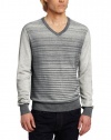 Calvin Klein Sportswear Men's Color Blocked Striped V-Neck Sweater