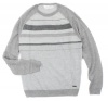 Calvin Klein Mens Merino Wool Chest Stripe Crew Neck Sweater-Large