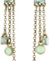 Betsey Johnson Mint Multi Crystal Gem Multi-Chain Linear Drop Earrings