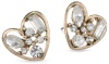 Betsey Johnson Iconic Baguette Crystal Heart Stud Earrings