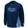 MLB Tampa Bay Rays Long Sleeve Lightweight 1/4 Zip Gamer Jacket, Navy Columbia Blue