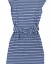 Lauren Ralph Lauren Women's Cap-Sleeve Striped Boatneck Dress (X-Small, Blue/White)