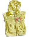 GUESS Kids Girls Little Girl Short-Sleeve Terrycloth Hoodie with Sequins, YELLOW (4)