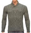Polo Ralph Lauren Men's Cashmere Shawl Collar Cable Knit Sweater Green