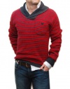 Ralph Lauren Double RL RRL Mens Vintage Shawl Pullover Sweater Red Gray Large