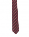 Alfani TB Eric Stripe Slim Neck Tie, Red/Black