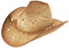 Dorfman Women's Bead Embellished Straw Cowboy Hat