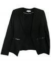 Calvin Klein Women's Black Blazer Jacket with Zip Pockets