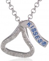 Hershey Jewelry Sterling Silver Diamond 0.08cttw Hershey's Kiss Outline Pendant Necklace, 18