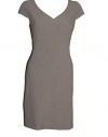 Tahari by ASL Petite Cap Sleeve Structured Sheath Dress Beige (8P)