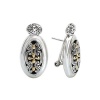 925 Silver Oval Filigree Swirl Earrings with 18k Gold Accents