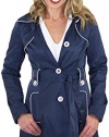 Jessica Simpson Women's Navy Trench Rain Coat Jacket Hooded