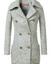 Chou QG Women's Double Breasted Lapel Wool Parka Trench Jacket Pea Coat
