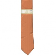 Michael Kors Mens Orange Solid 100% Silk Neck Tie