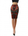Colorful Aztec Tribal Pattern Bodycon Pencil Skirt for Women