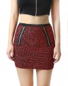 Sequin Embellished Shiny and Glitzy Zipper Design Mini Skirt for Women