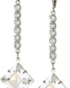 1928 Jewelry Signature Crystal Genuine Swarovski Diamond Shape Linear Drop Earrings