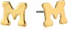 1928 Jewelry 14k Gold-Dipped M Initial Button Stud Earrings