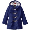 Nautica Little Girls'  Faux Wool Swing Coat with Toggles, Medium Navy, 2T