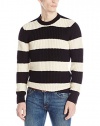 Scotch & Soda Men's Rib Knitted Crew Neck Pull with Zip-Cuff Detail
