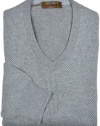Dalmine Plus Mens Gray Pure Cashmere V-neck Sweater Large Italy 52