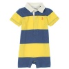 Polo Ralph Lauren Infant Rugby Onesie Romper (3 Months, Blue and Yellow)