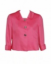 Tahari by ASL 3/4 Sleeve Tweed 3 Button Jacket Pink
