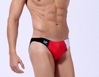 Koson-Man Men's Fashion Plastic Button Briefs Swimming Swimwear Sports Trunks