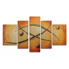 TJie Art Hand Painted Mordern Oil Paintings Orbs Jump Rope 5-Piece Canvas Wall Art For indoor use only,5-piece wall art in abstract style,Hand-painted on canvas with high-quality oil,Geometric shapes in a mix of yellow/ orange/ gold,68W x 40H inches