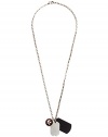 GUESS Men's Silver-Tone Military Necklace