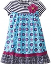Rare Editions Little Girls' Striped Mixed Print Dress