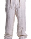 Perry Ellis Men's Linen Drawstring Pant, Natural Linen, 40