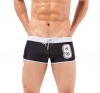 Hydne Mens Summer Beach Swimming Lace-up Briefs Trunks Sports Underwear (Black Size L)