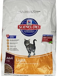 Hill's Science Diet Adult Light Dry Cat Food, 17.5-Pound Bag