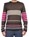 Armani Collezioni Silk Multi-Color Striped Crewneck Men's Sweater US XL IT 54