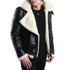 FLATSEVEN Mens Genuine Leather Jacket Winter Coats Sheepskin Rider