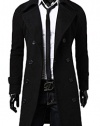 Shanmou Mens Stylish Fashion Classic Wool Double Breasted Pea Coat