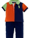 Ralph Lauren Baby Boys' Cotton Polo Shirt & Pant Set (12 Months)