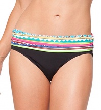 Anne Cole Women's Striped Fold-Over Mid-Rise Bikini Bottom