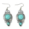 Ginasy Turquoise with Silver Alloy Dangle Earrings