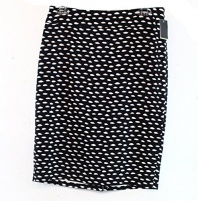 Nine West White Crepe Print Women's Straight Pencil Skirt
