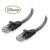 Cable Matters 10-Pack, Cat6 Snagless Ethernet Patch Cable in Black 3 Feet
