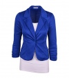 Dantiya Women's Solid Colors Plus Size One button Casual Blazer